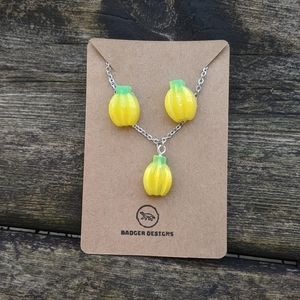 Handcrafted Banana Necklace and Earring set